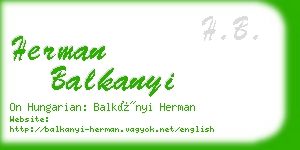 herman balkanyi business card